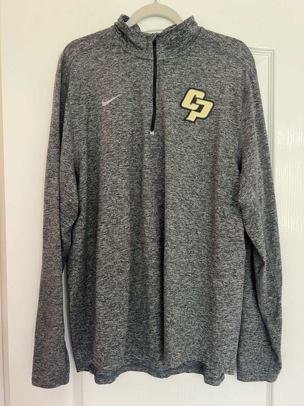 Nike Gray Heather Quarter-Zip Pullover with Purdue Logo XL Dry-Fit